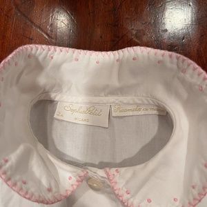 FROM MILAN - Italian Made soft white, with Pink embroidery
